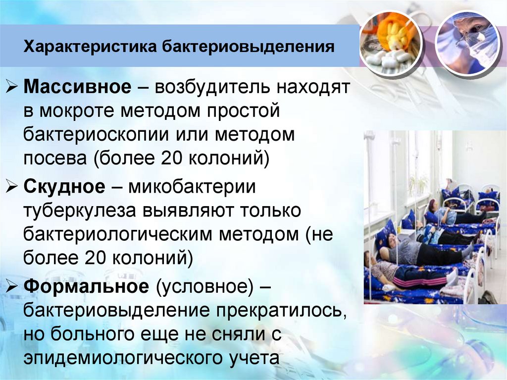 Характеристика бактериовыделения