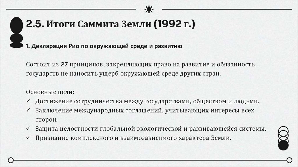 2.5. Итоги Саммита Земли (1992 г.)
