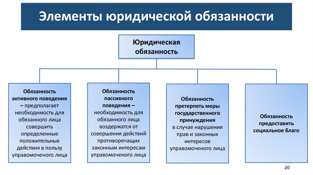 Элементы юридической обязанности