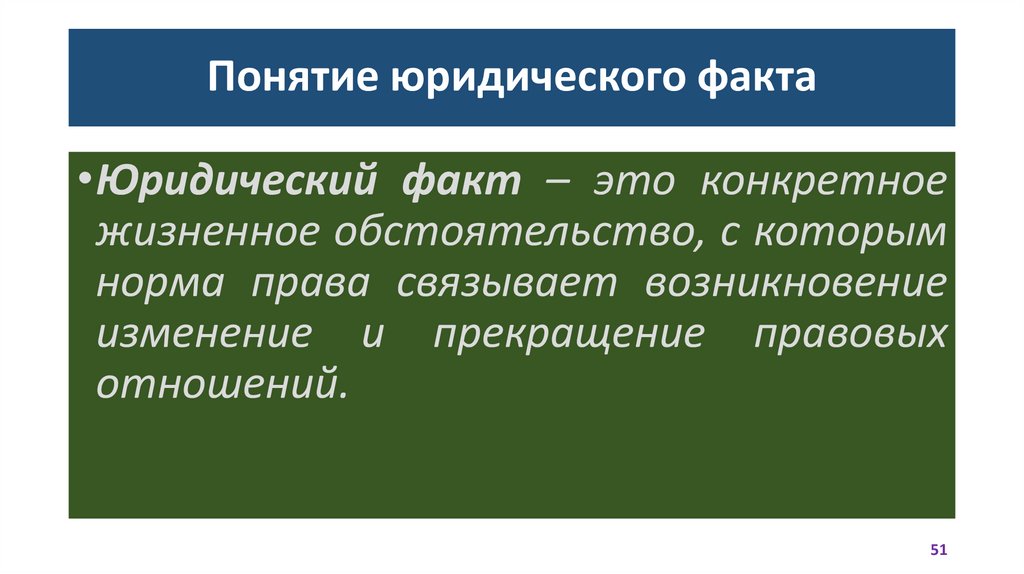Понятие юридического факта