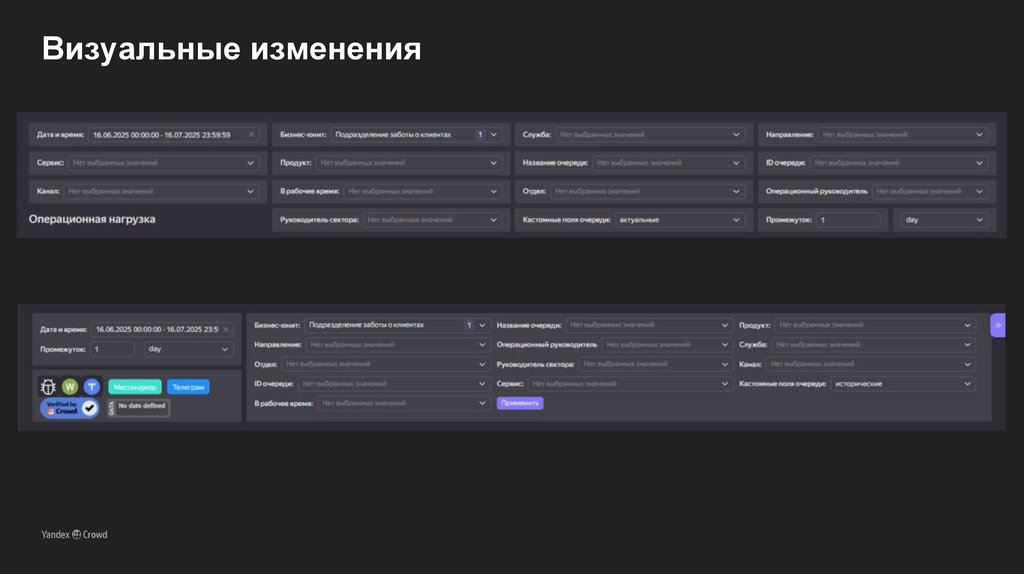 Визуальные изменения