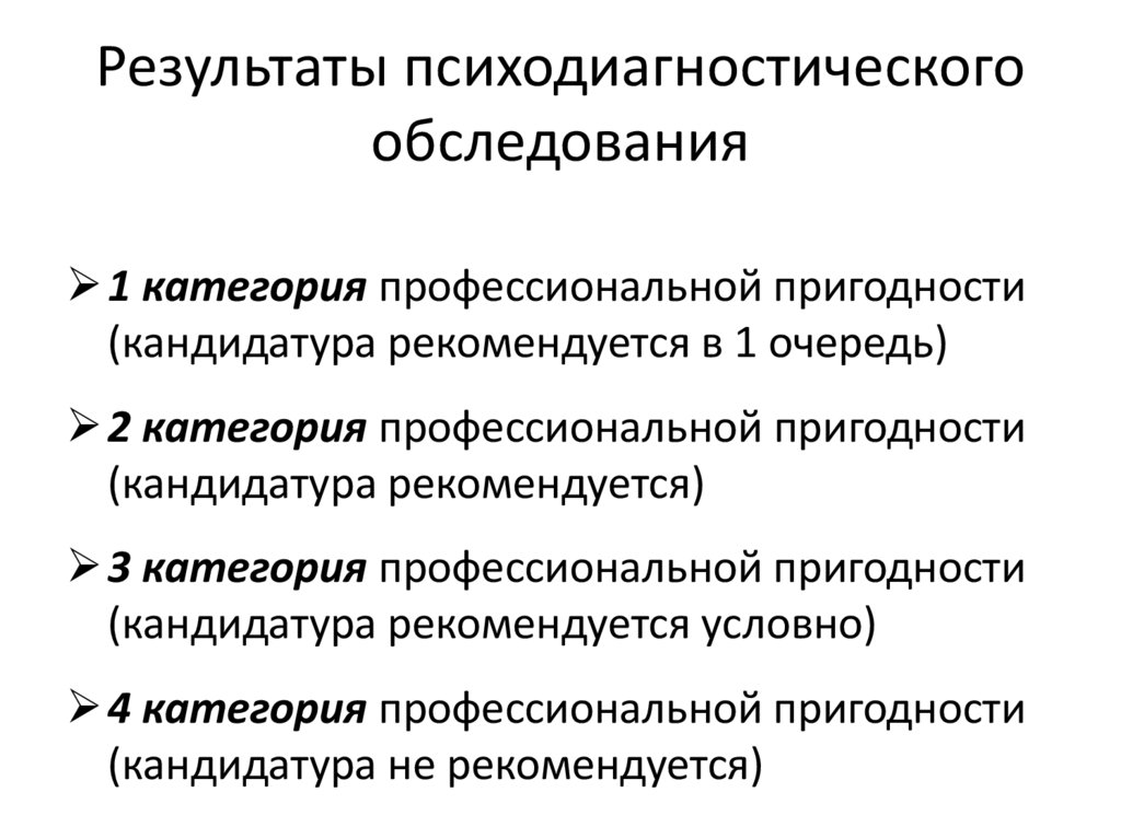 Результаты психодиагностического обследования