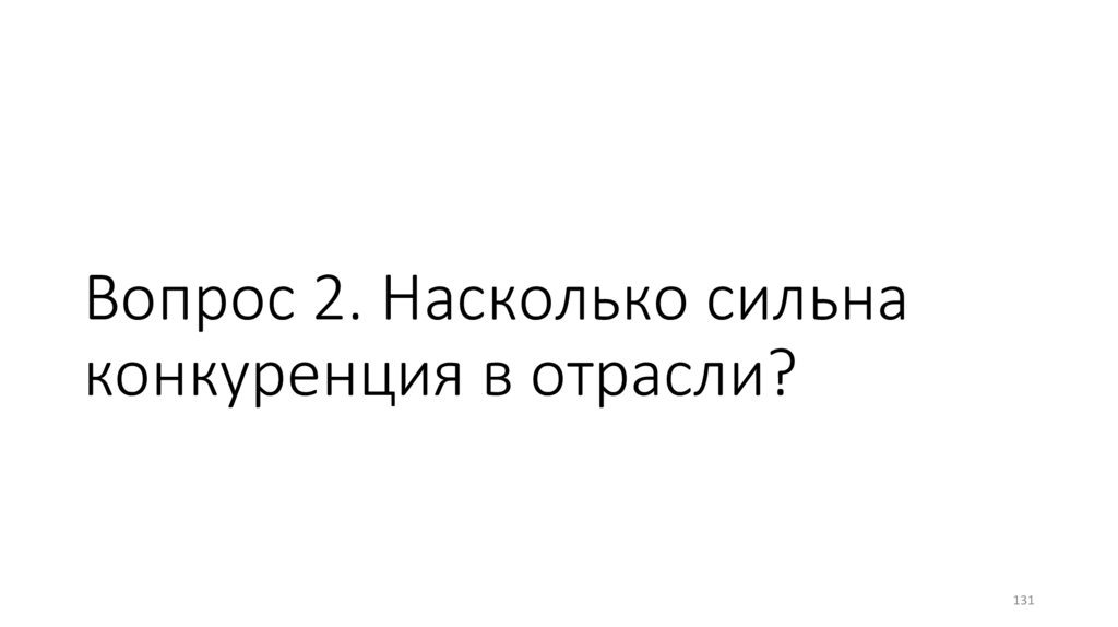 Вопрос 2. Насколько сильна конкуренция в отрасли?