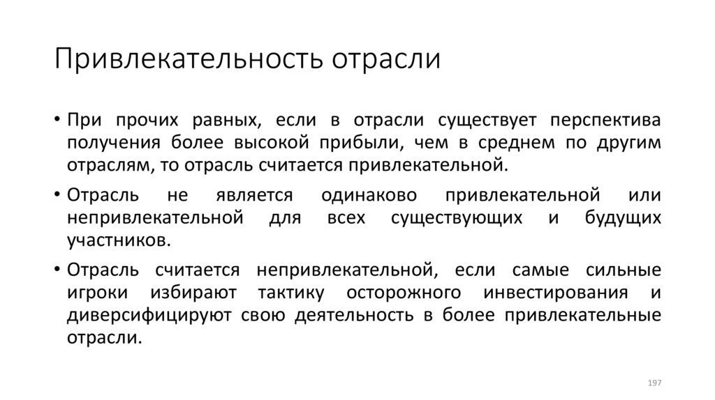 Привлекательность отрасли