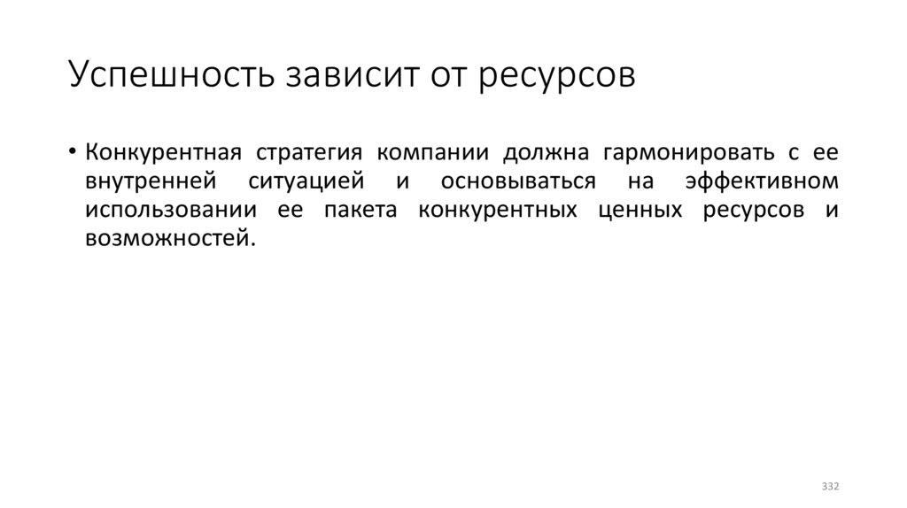 Успешность зависит от ресурсов