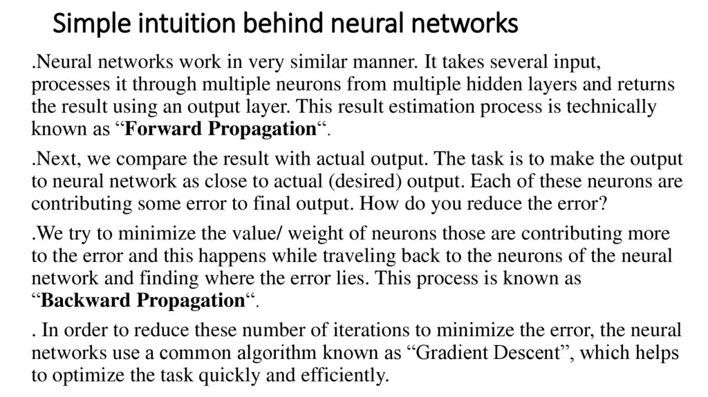 Simple intuition behind neural networks