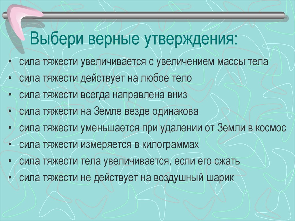 Выбери верные утверждения: