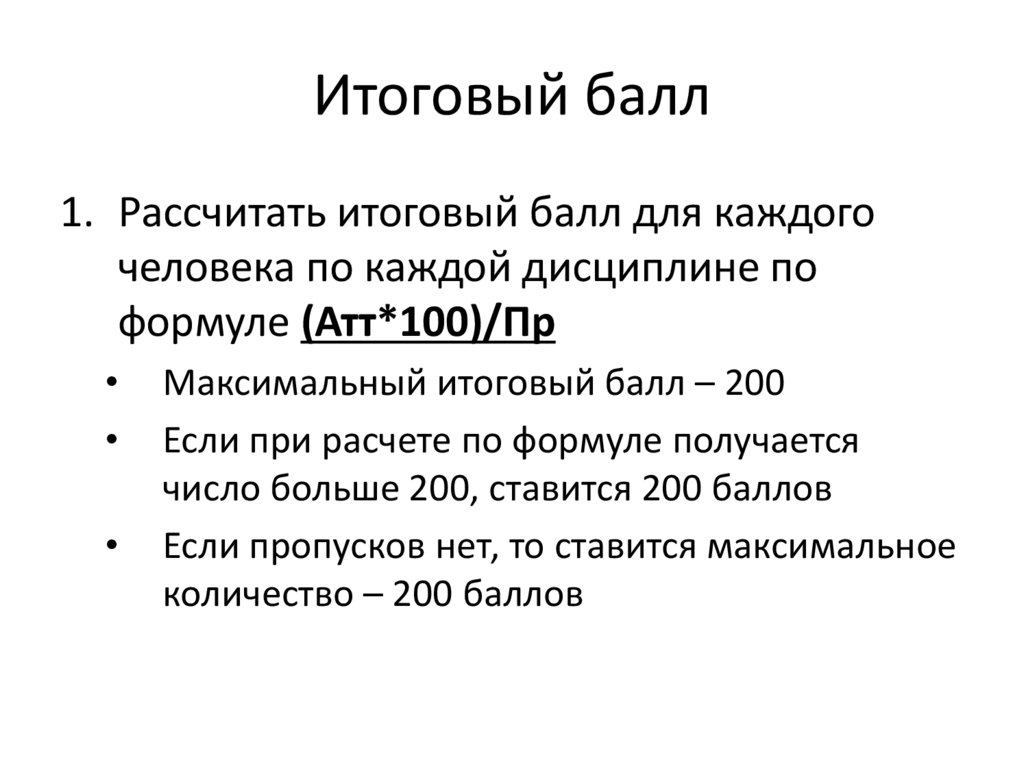 Итоговый балл