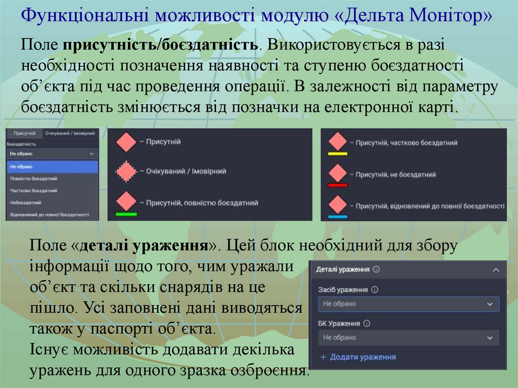 Функціональні можливості модулю «Дельта Монітор»