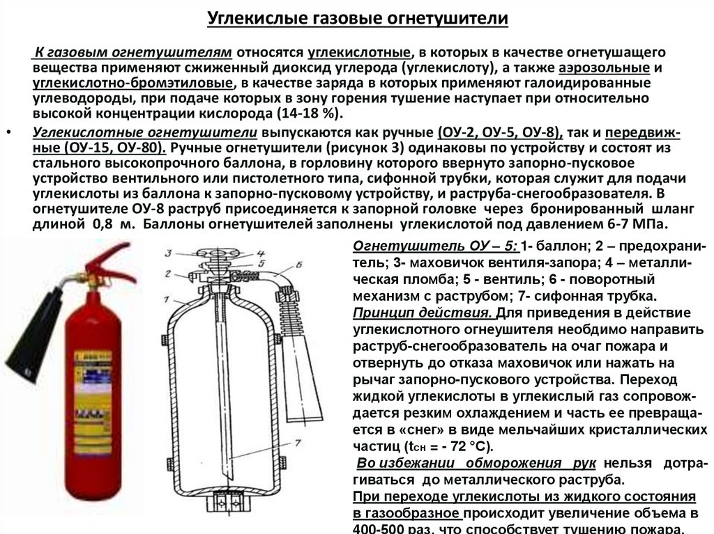 Углекислые газовые огнетушители