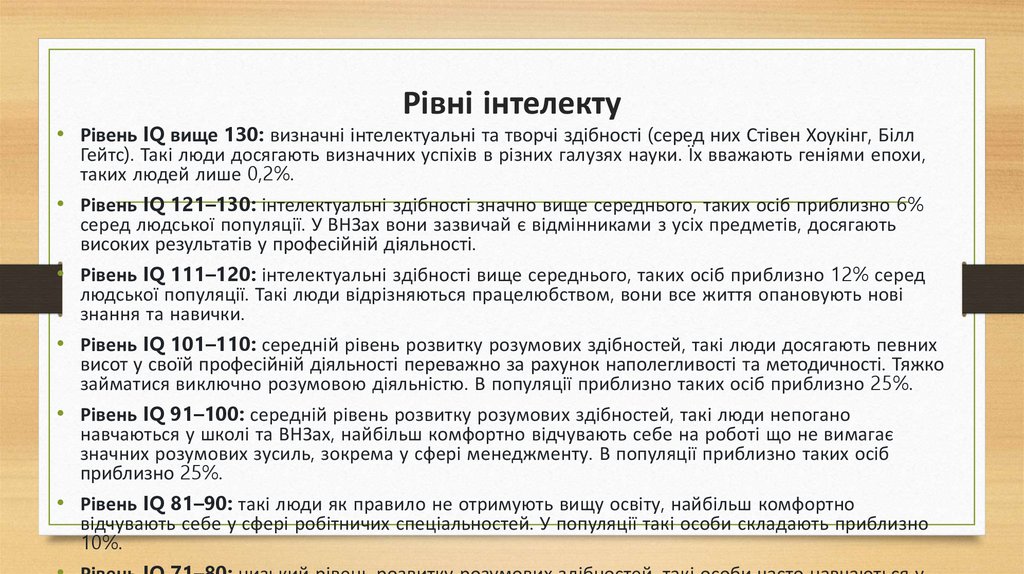 Рівні інтелекту