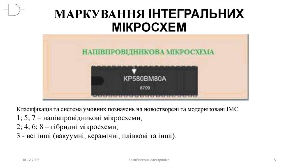 МАРКУВАННЯ ІНТЕГРАЛЬНИХ МІКРОСХЕМ