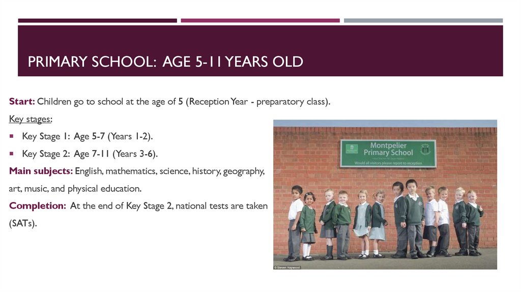 Primary school: Age 5-11 years old