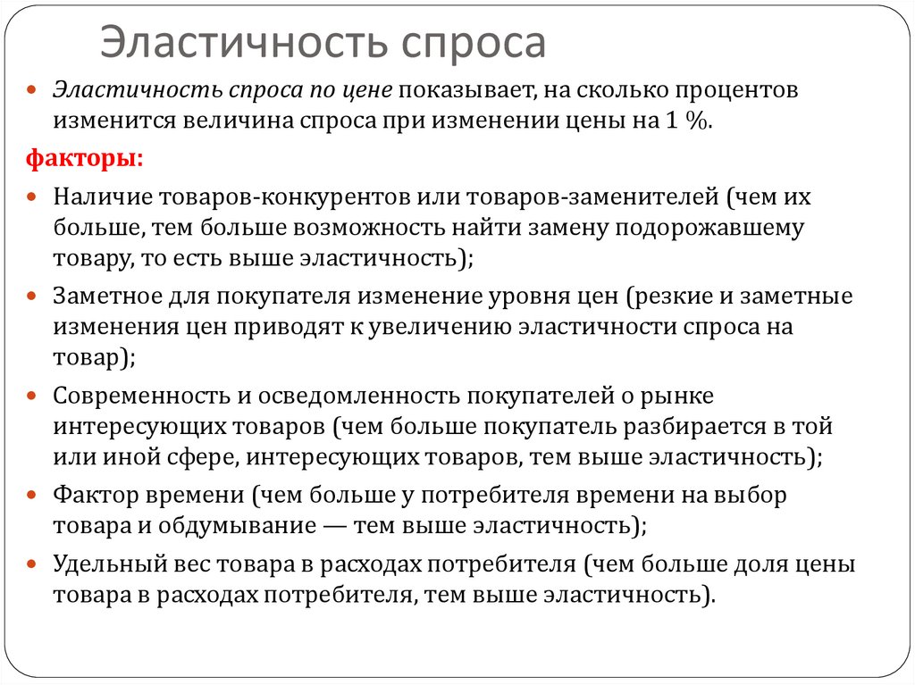 Эластичность спроса