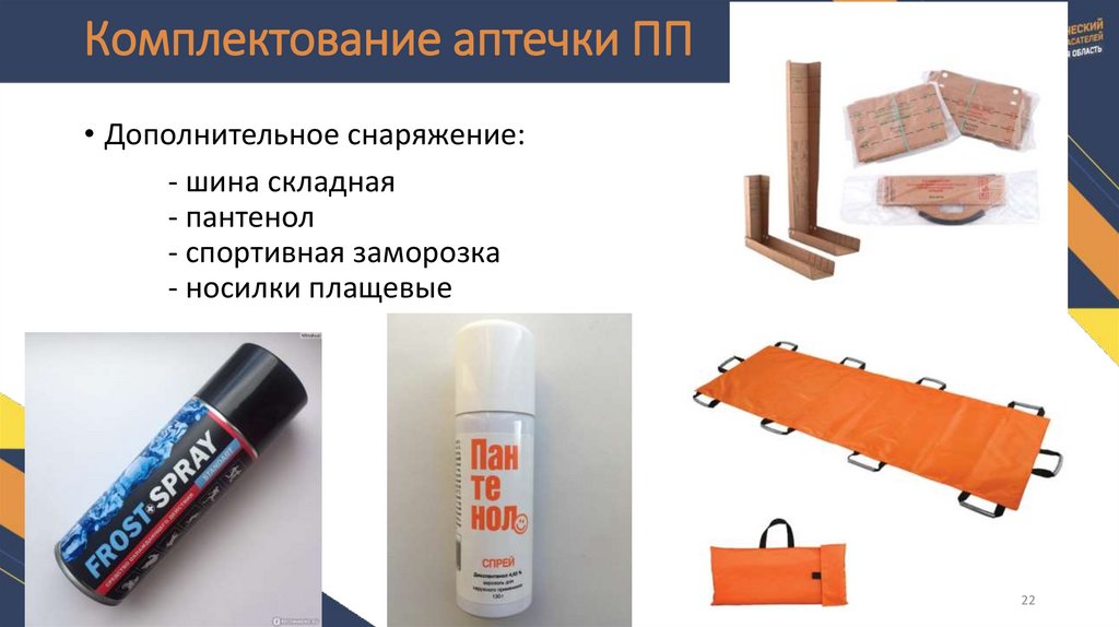 Комплектование аптечки ПП