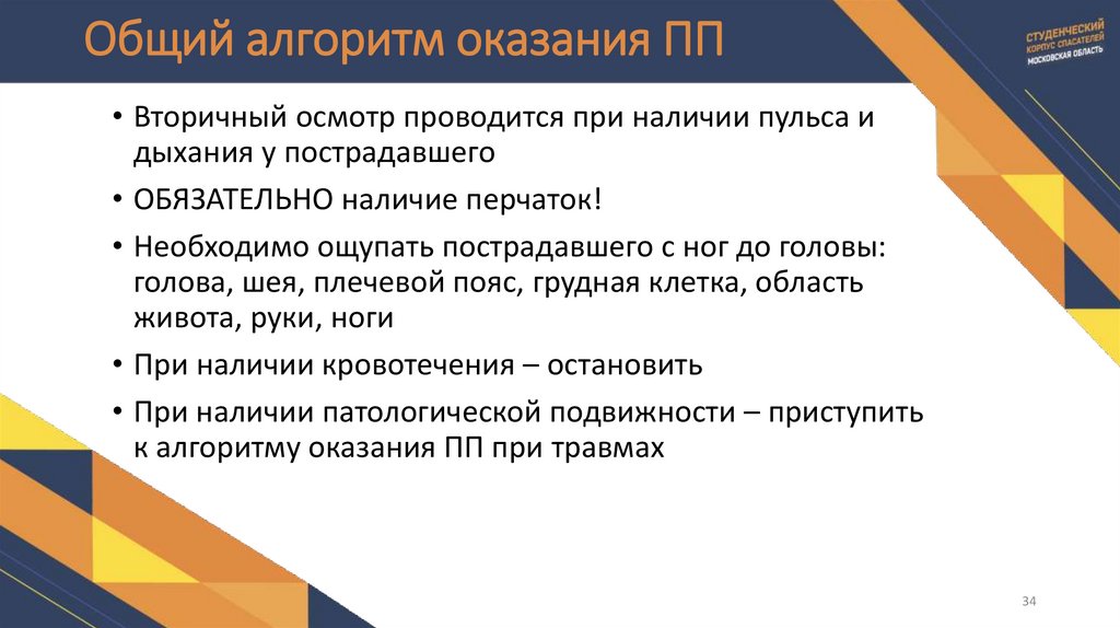 Общий алгоритм оказания ПП