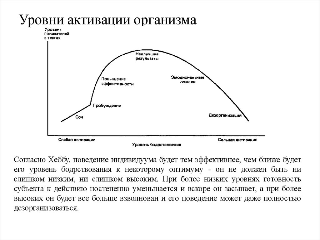 Уровни активации организма