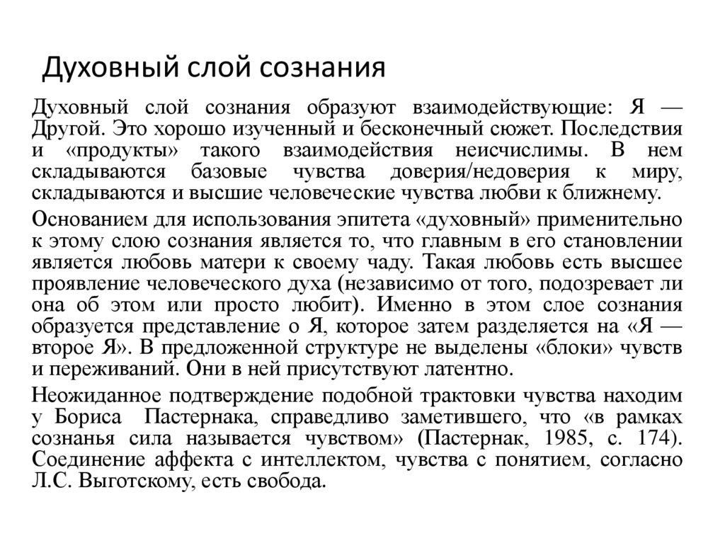 Духовный слой сознания