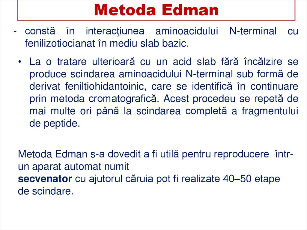 Principiile de descifrare a AA N şi C terminal: