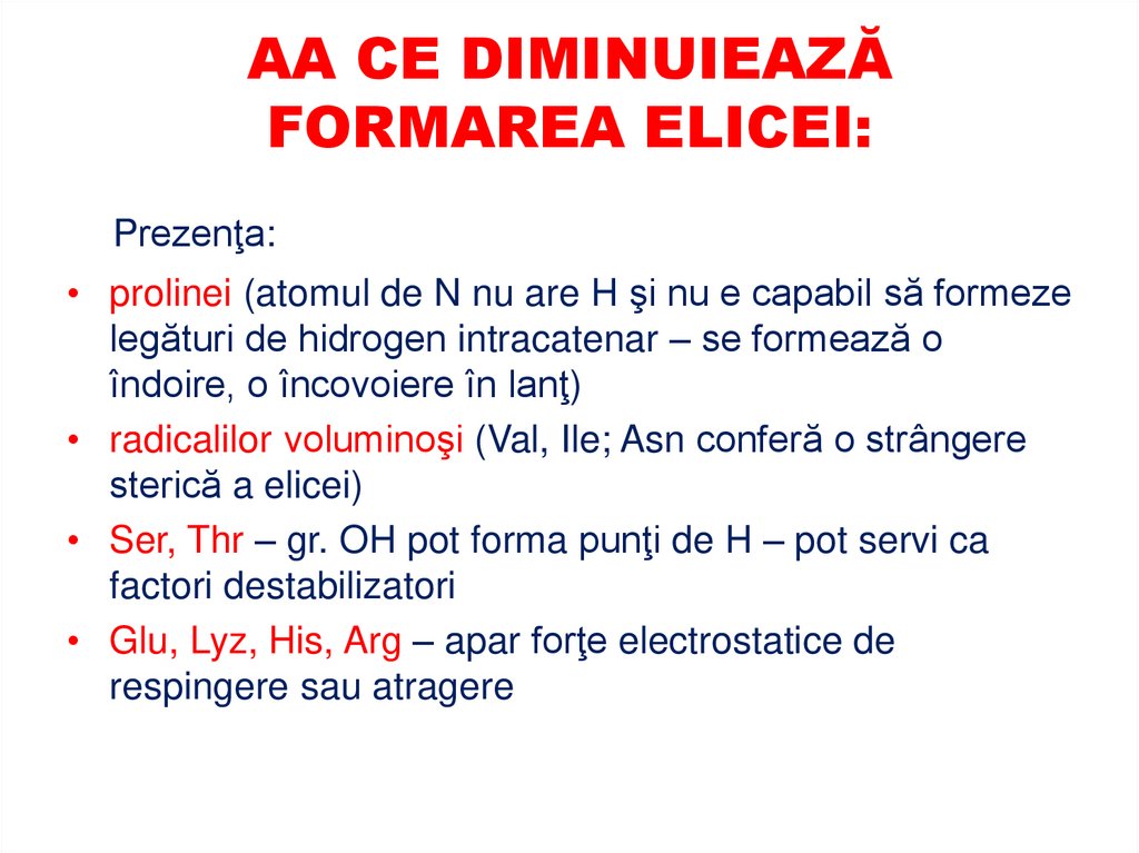 -spirală (α-helix) :