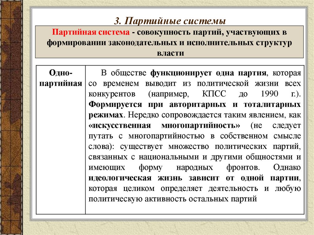 3. Партийные системы