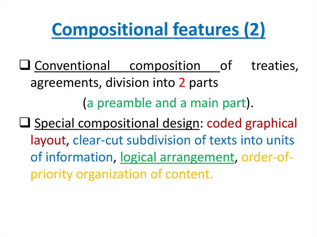 Compositional features (2)