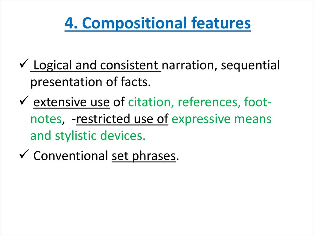 4. Compositional features