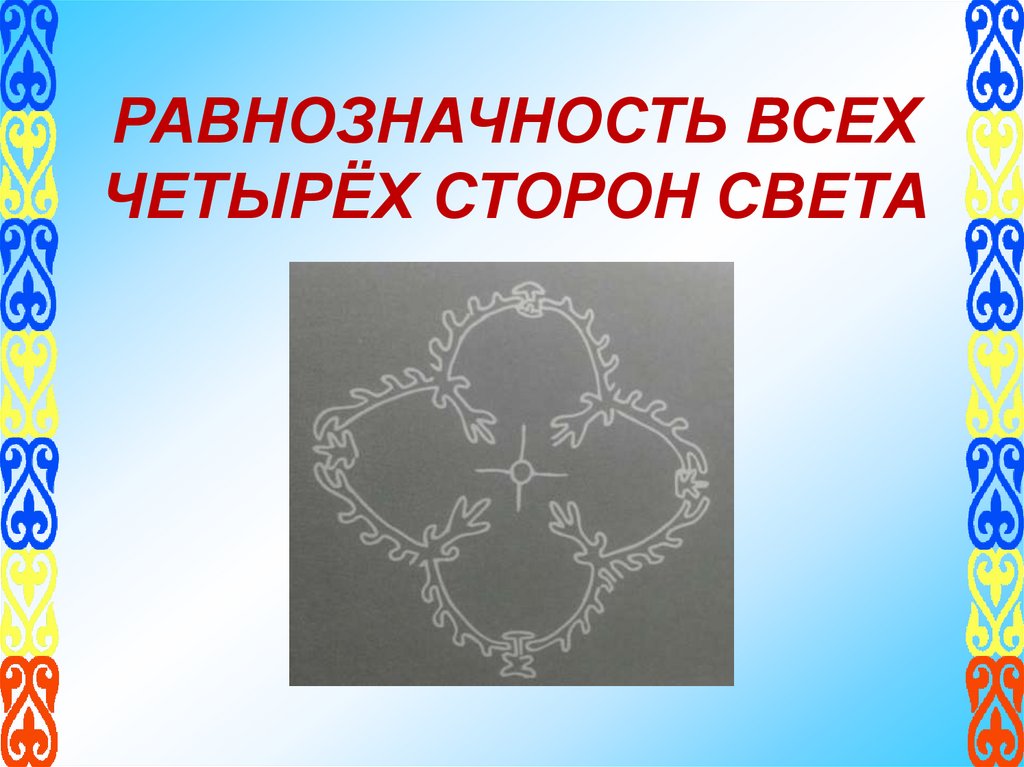 РАВНОЗНАЧНОСТЬ ВСЕХ ЧЕТЫРЁХ СТОРОН СВЕТА