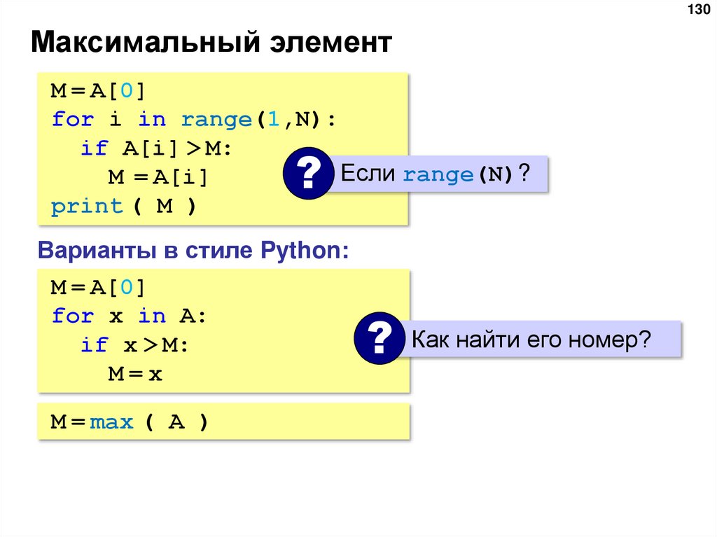 Максимальный элемент