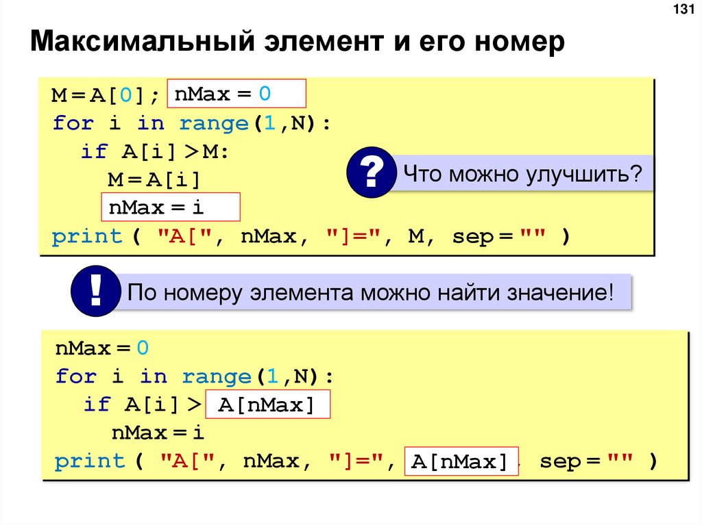 Максимальный элемент