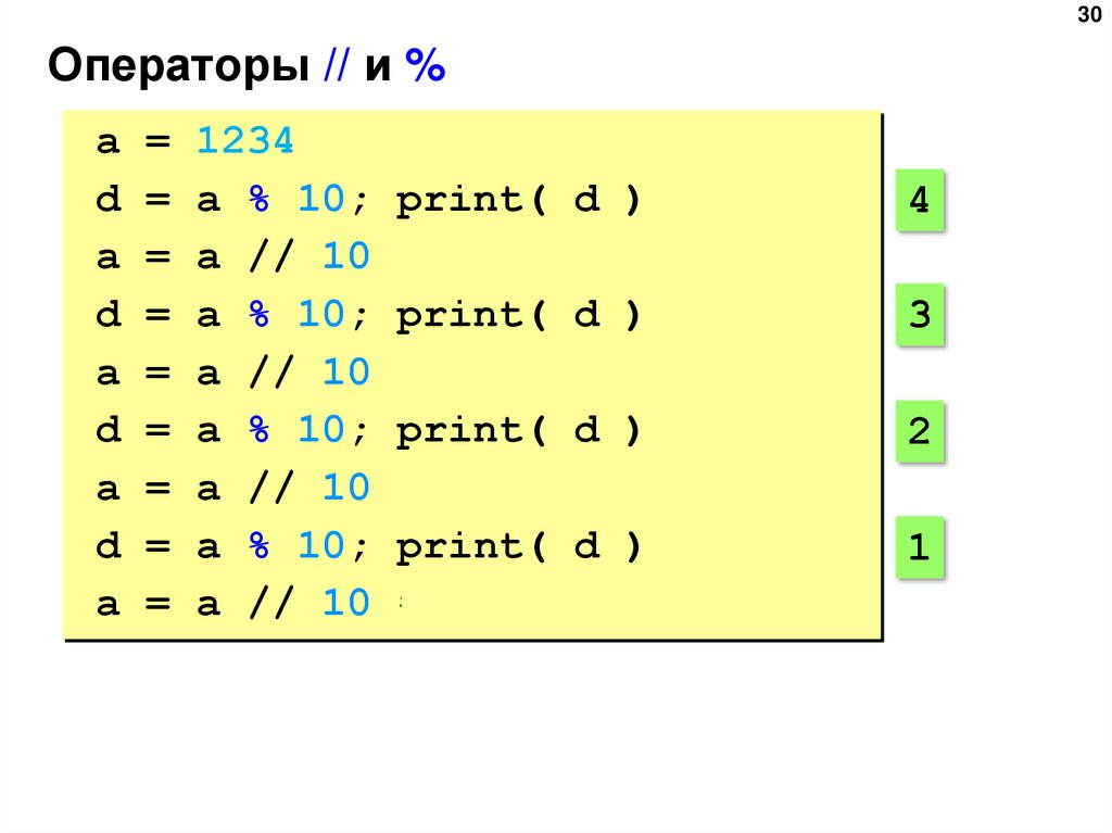 Операторы // и %