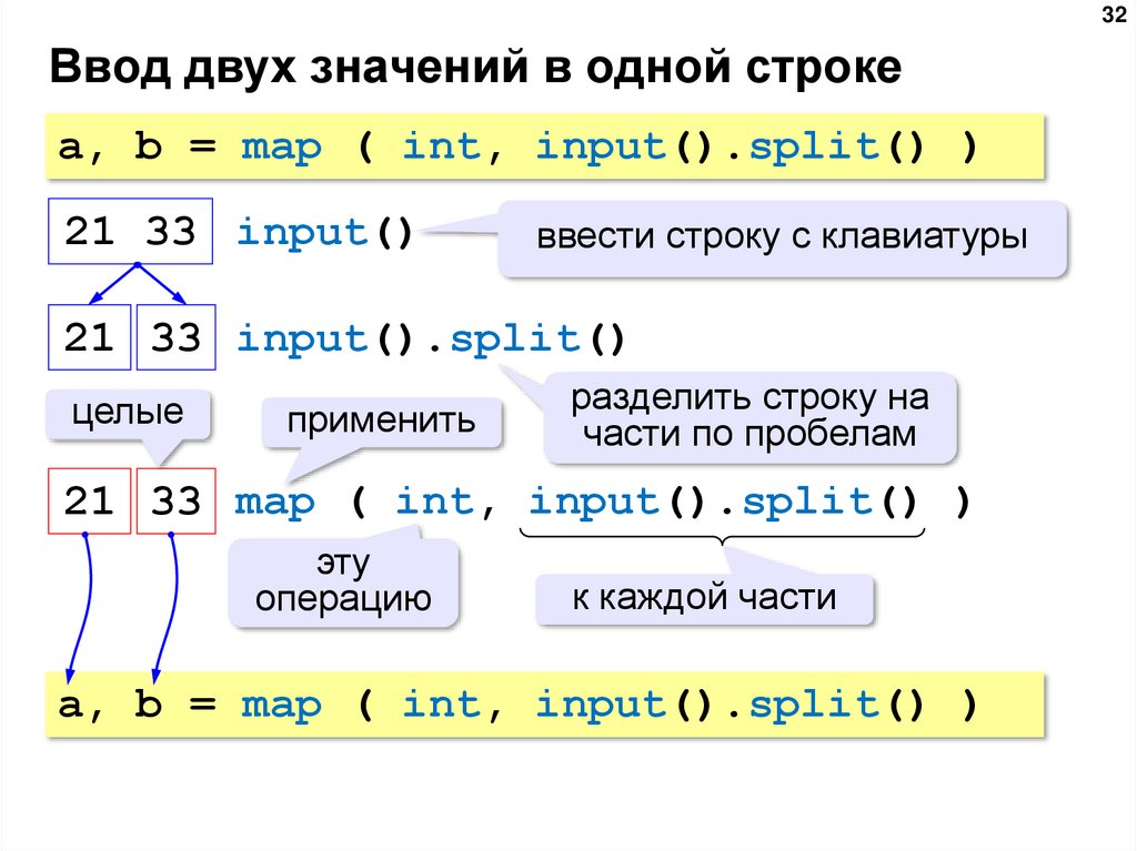 Ввод двух значений в одной строке