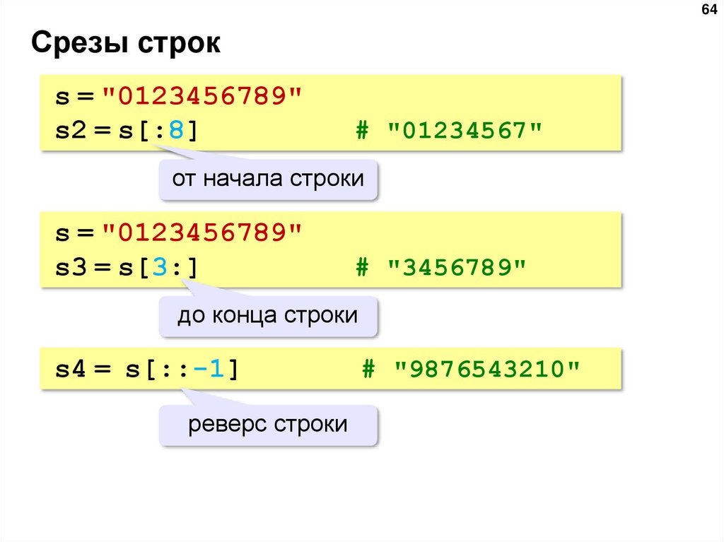 Срезы строк