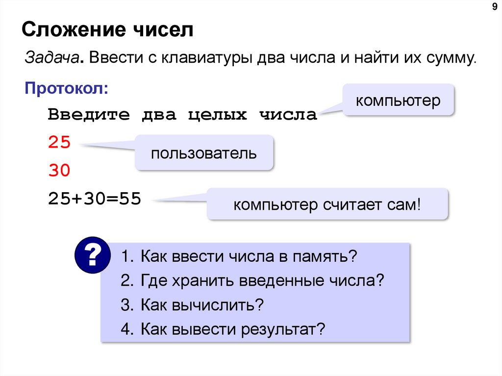 Сложение чисел