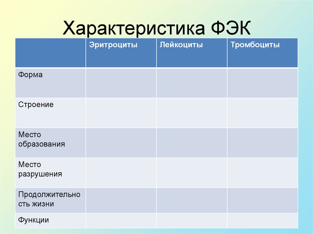 Характеристика ФЭК