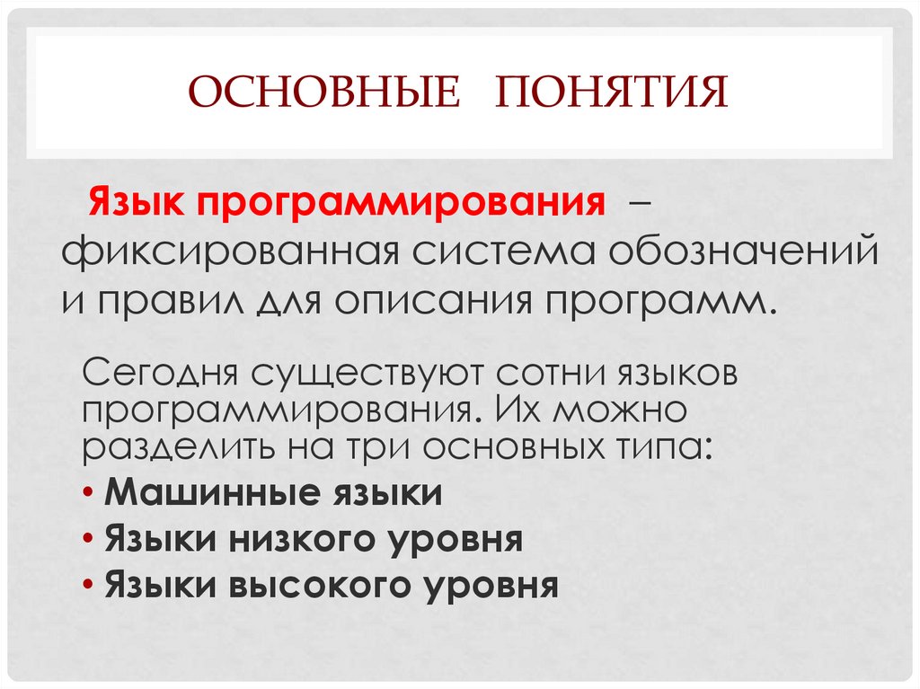 Основные понятия