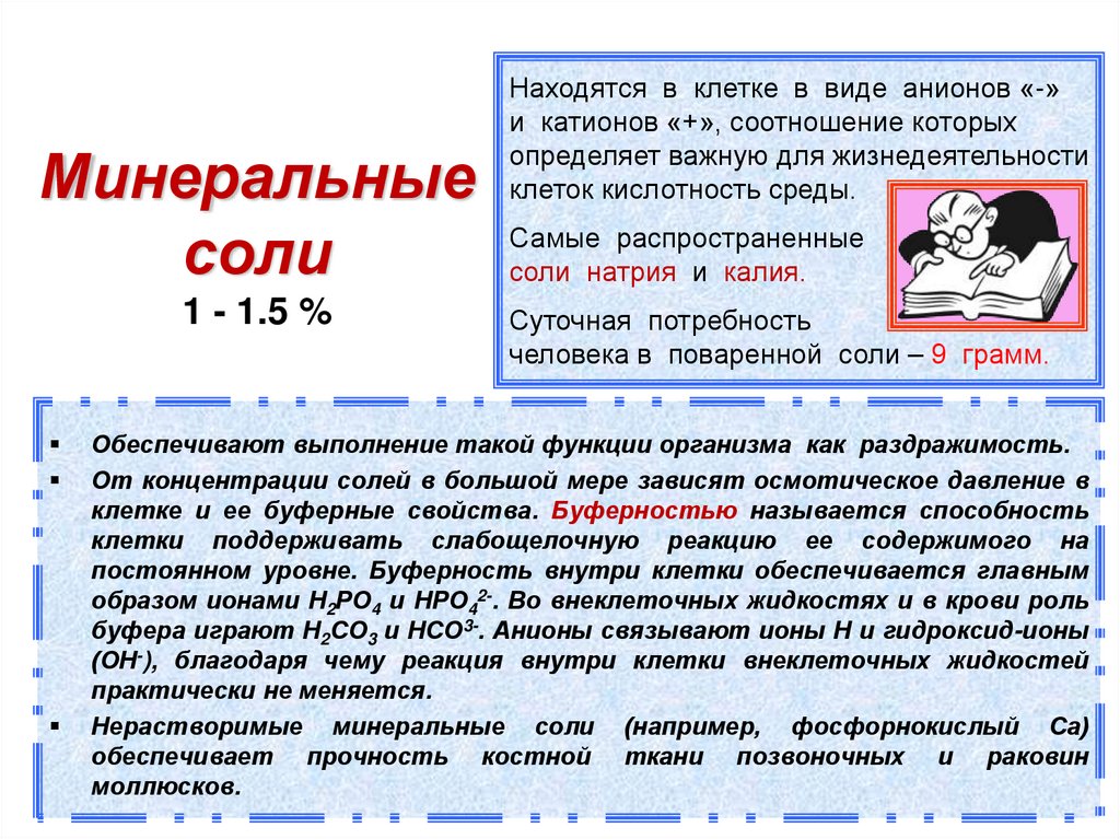 Минеральные соли 1 - 1.5 %