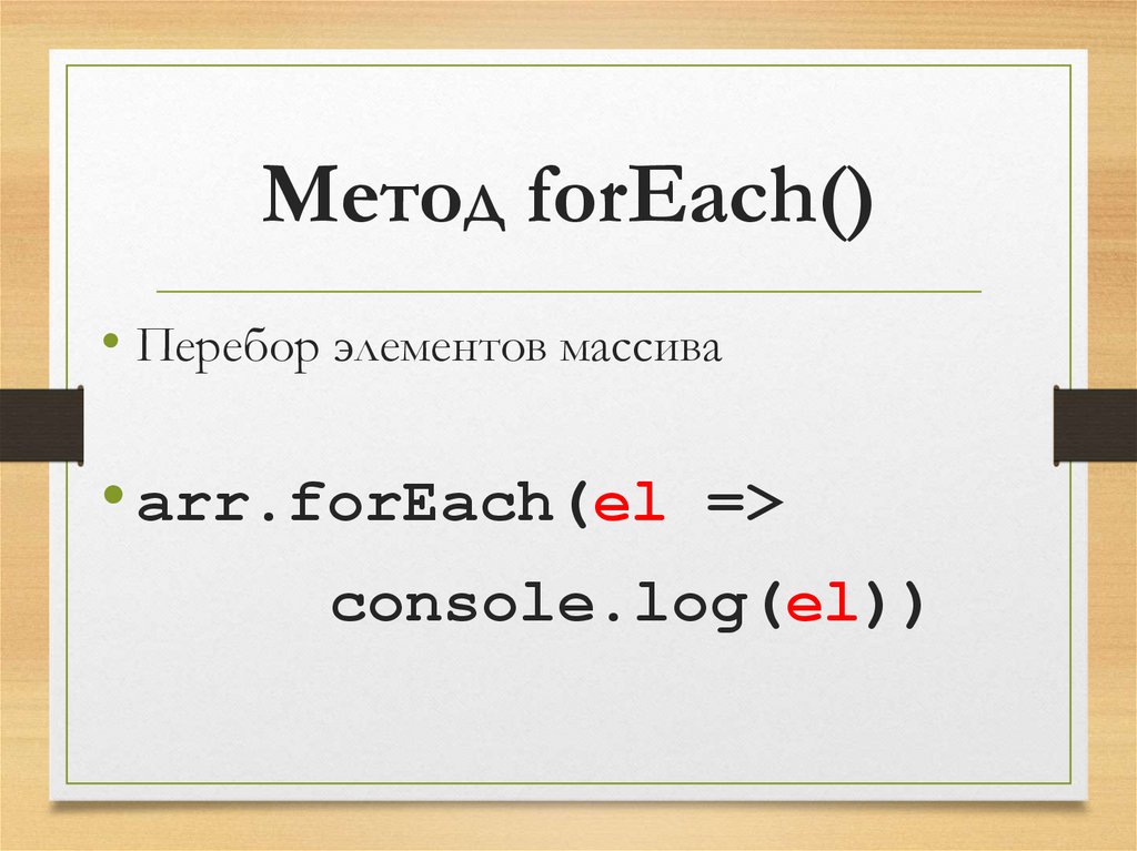 Метод forEach()