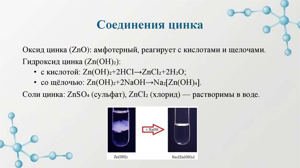 Соединения цинка