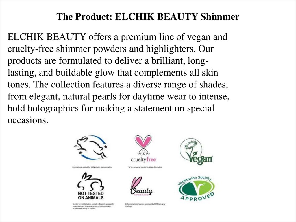 The Product: ELCHIK BEAUTY Shimmer