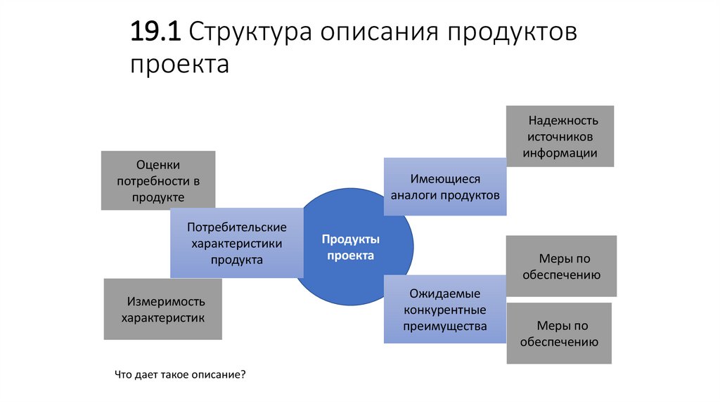 19.1 Структура описания продуктов проекта