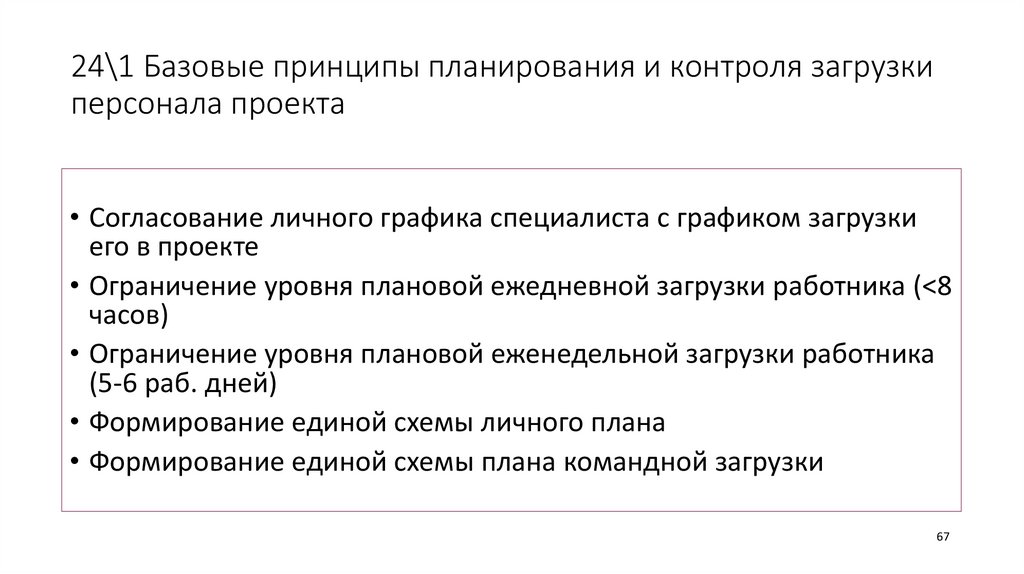 24\1 Базовые принципы планирования и контроля загрузки персонала проекта