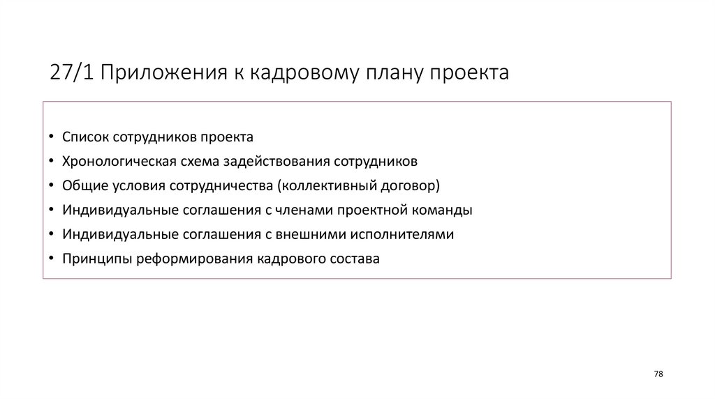 27/1 Приложения к кадровому плану проекта