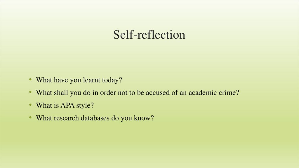 Self-reflection