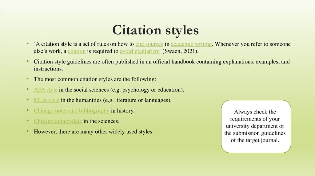 Citation styles