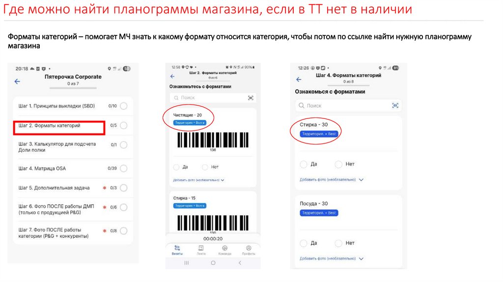 Форматы категорий – помогает МЧ знать к какому формату относится категория, чтобы потом по ссылке найти нужную планограмму