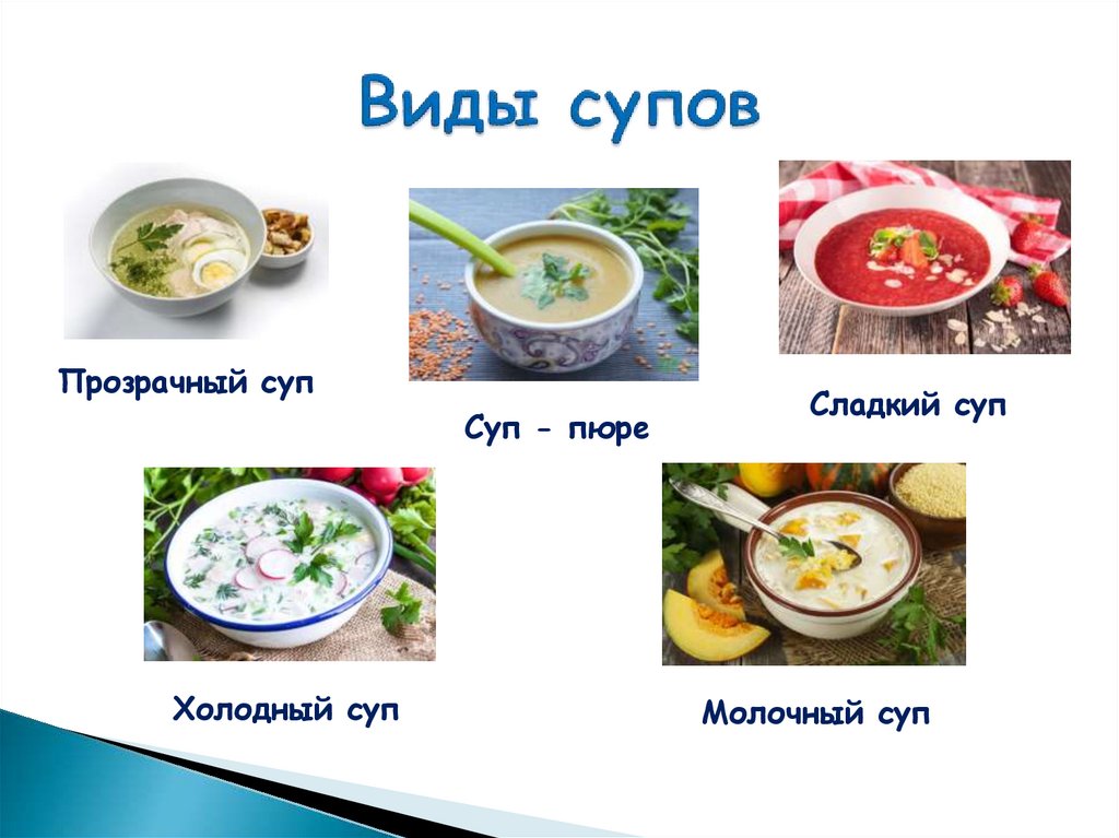 Виды супов