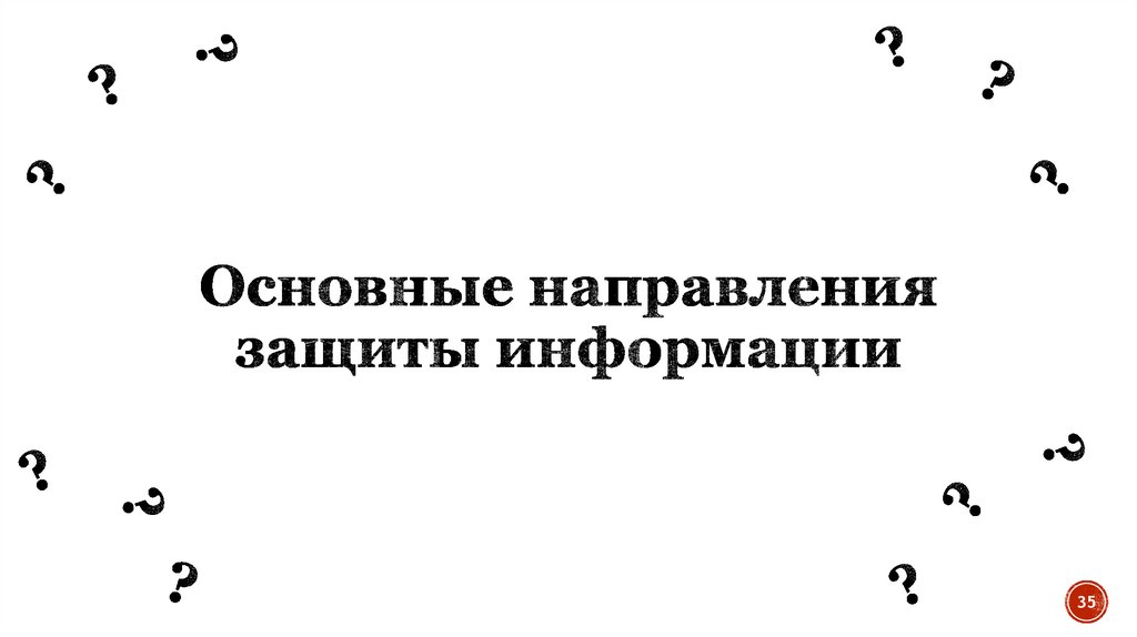 Основные направления защиты информации