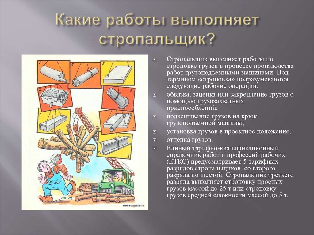 Какие работы выполняет стропальщик?