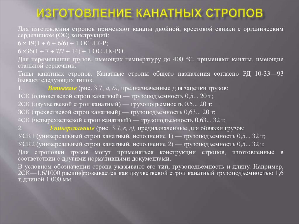 Изготовление канатных стропов